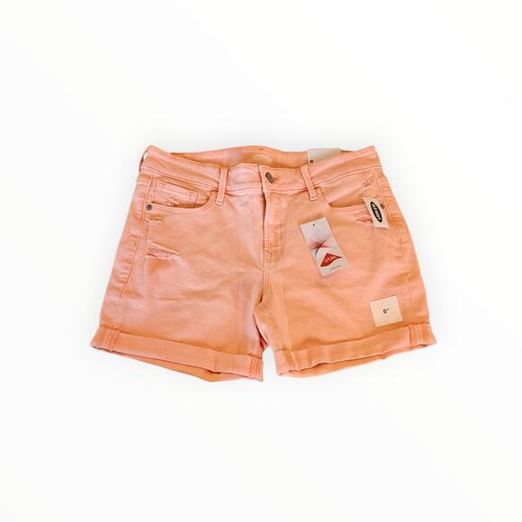 Old Navy Pants - Old Navy Women’s Peach Mid-Rise Distressed Shorts Size 8 | 5” Inseam | NWT